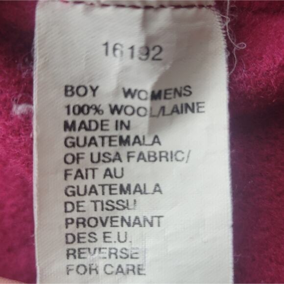 Woolrich Full Zip Jacket Coat 100% Wool Wine Size XL - Picture 5 of 6